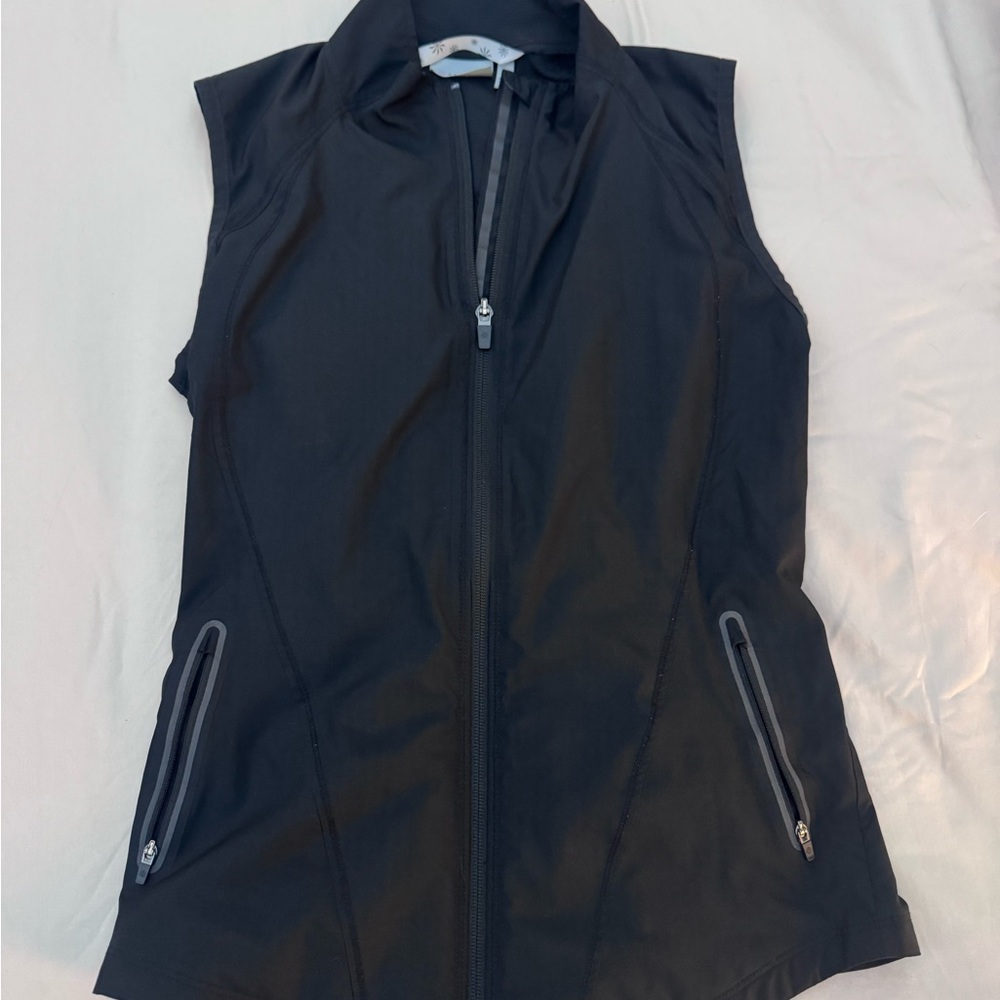 Athleta Black Zip-Up Vest